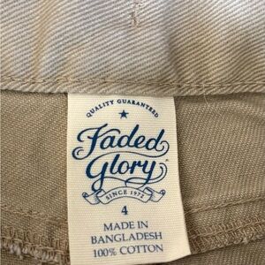 Faded Glory Tan Cotton Pants